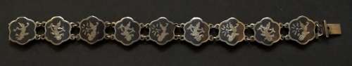 SIAM STERLING SILVER AND ENAMEL BRACELET 170MM 12.5 GRAMS