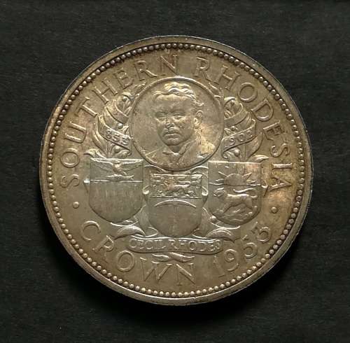 RHODESIA 1953 SILVER CROWN