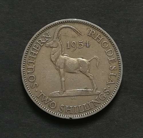 SOUTHERN RHODESIA 1954 2 SHILLINGS **RARE**