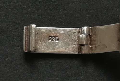 STERLING SILVER MOTHER OF PEARL BRACELET 205MMX12MM 17.6 GRAMS