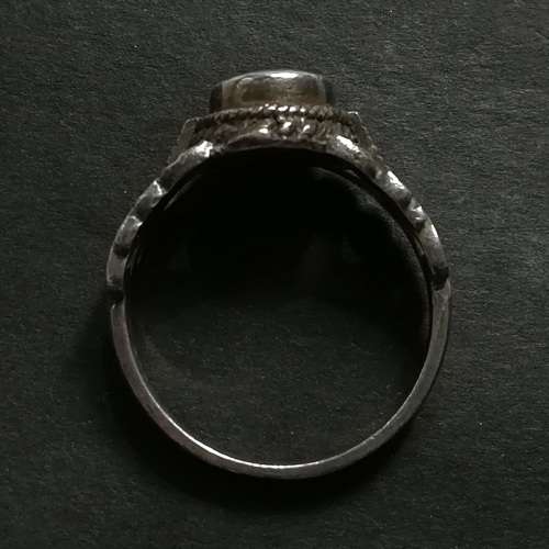 STERLING SILVER TURQUOISE RING - BUTTERFLIES **SIZE N** 4.2 GRAMS