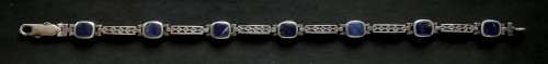 STERLING SILVER AND LAPIS LAZULI BRACELET 12.1 GRAMS 190MM
