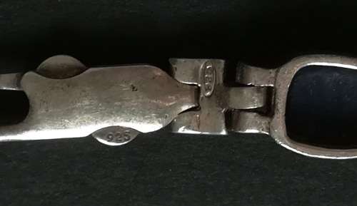 STERLING SILVER AND LAPIS LAZULI BRACELET 12.1 GRAMS 190MM