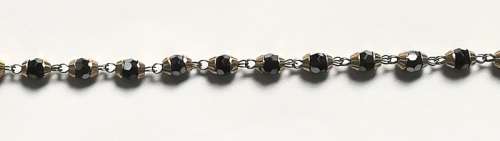 9CT GOLD AND HEMATITE BRACELET 3.9 GRAMS 175MM