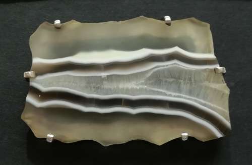 LARGE STERLING SILVER AND AGATE PENDANT 30X50MM