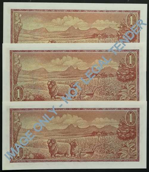 T W DE JONGH 1 RAND 3RD ISSUE **3 NOTES SEQUENCE**  EF