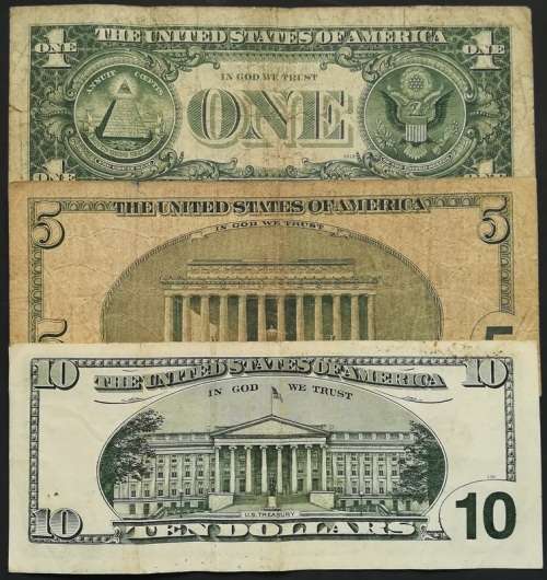 UNITED STATES 1+5+10 DOLLAR (3 NOTES)