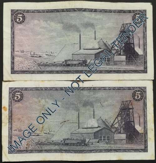 T W DE JONGH 5 RAND 1ST + 3RD ISSUE (2 NOTES)