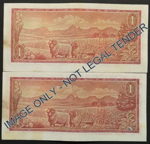 TW DE JONGH 1 RAND 3RD ISSUE (2 NOTES SEQUENCE)