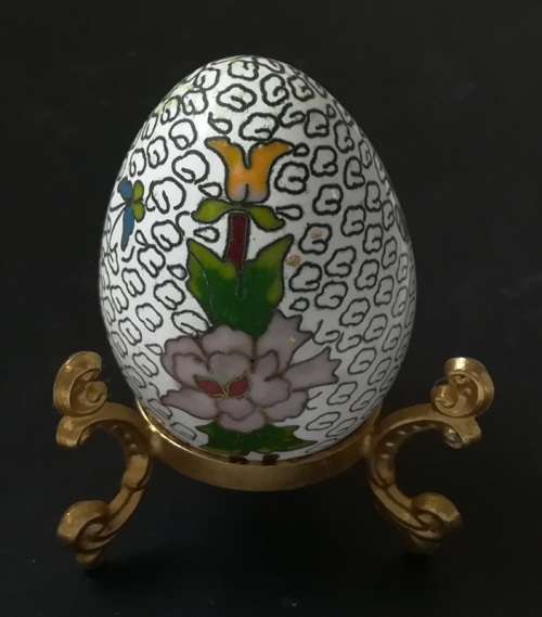 CLOISONNE EGG ON STAND EGG-40X60MM