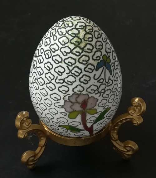 CLOISONNE EGG ON STAND EGG-40X60MM