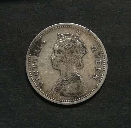 INDIA BRITISH 1876 1/4 RUPEE SILVER