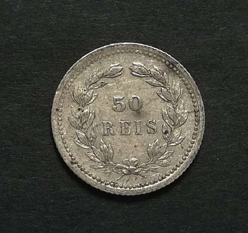 PORTUGAL 1893 SILVER 50 REIS