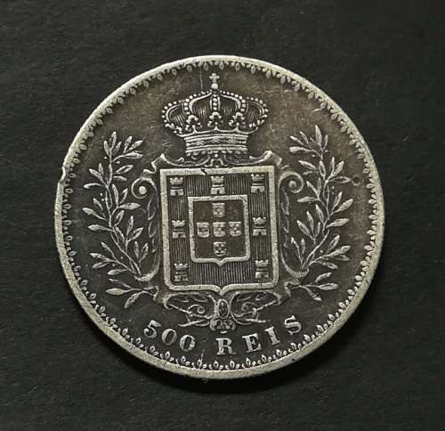 PORTUGAL 1891 SILVER 500 REIS