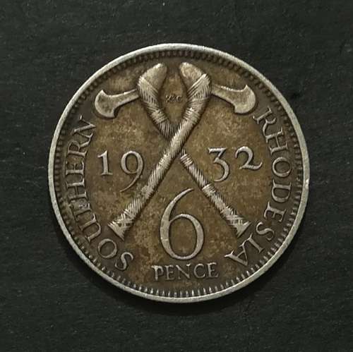 SOUTHERN RHODESIA 1932 SILVER 6 PENCE