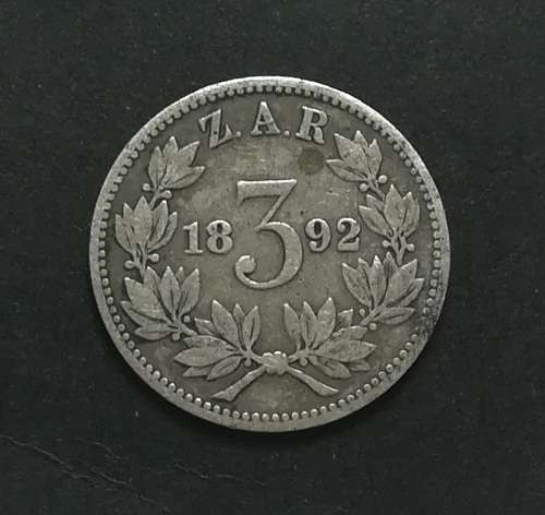 ZAR 1892 SILVER 3 PENCE
