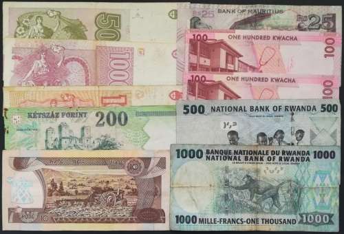 MIXED LOT WORLD BANK NOTES (10 NOTES)