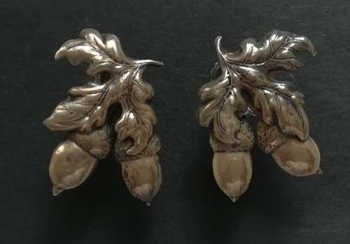 STERLING SILVER EARRINGS ACORNS  20X25MM 4G