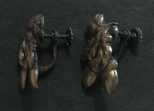 STERLING SILVER EARRINGS ACORNS  20X25MM 4G