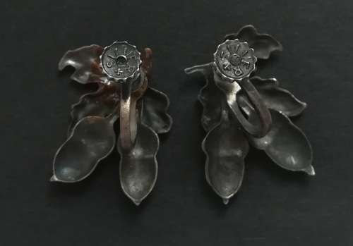 STERLING SILVER EARRINGS ACORNS  20X25MM 4G