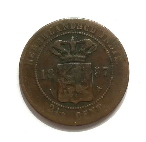 NETHERLANDS 1857 2.5 CENT COIN