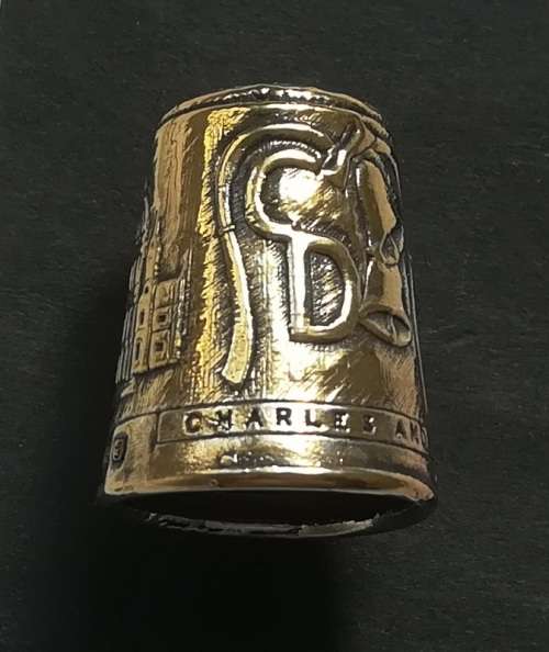 STERLING SILVER 1981 LADY + CHARLES THIMBLE `HERITAGE COLLECTION` BOXED