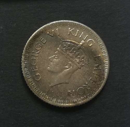 INDIA - BRITISH 1943 SILVER QUARTER RUPEE