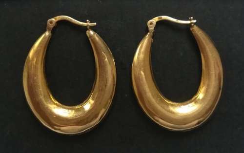 9K GOLD PAIR EARRINGS 22X25MM 1.9G
