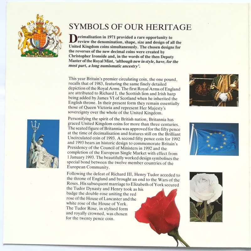 UNITED KINGDOM 1993 BRILLIANT UNC COIN SET