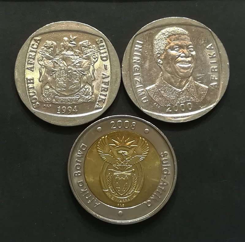 MANDELA 1994 + 2000 + 2008 5 RAND (3 COINS)