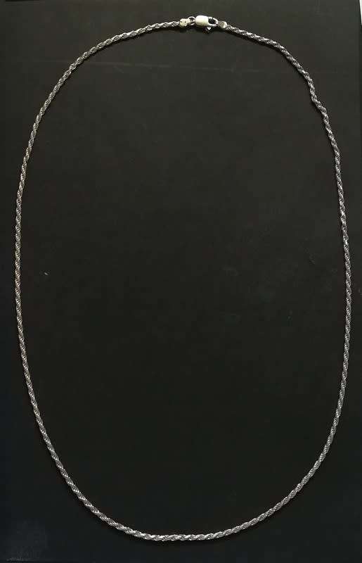 STERLING SILVER ITALY ROPE CHAIN 600MM 10.9 GRAMS