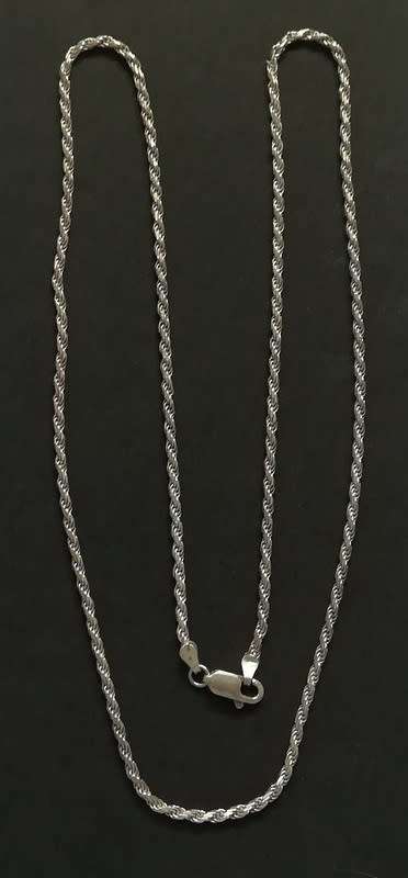 STERLING SILVER ITALY ROPE CHAIN 600MM 10.9 GRAMS