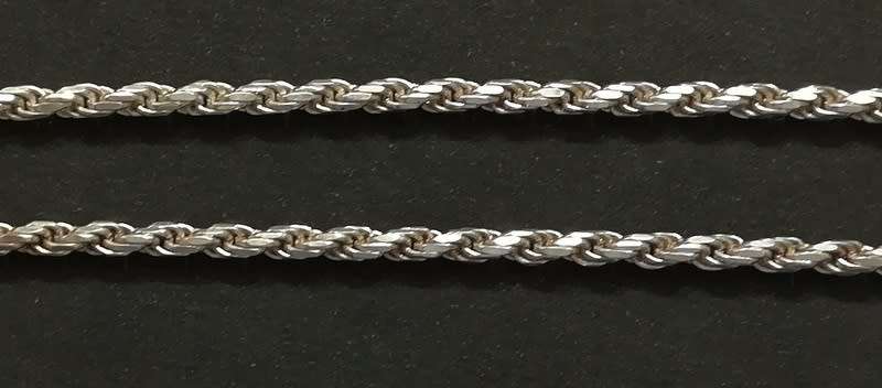 STERLING SILVER ITALY ROPE CHAIN 600MM 10.9 GRAMS