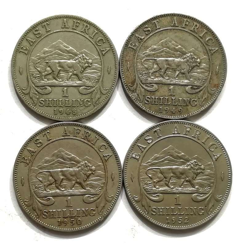 EAST AFRICA 1948+1949+1950+1952 SHILLING ( 4 COINS)