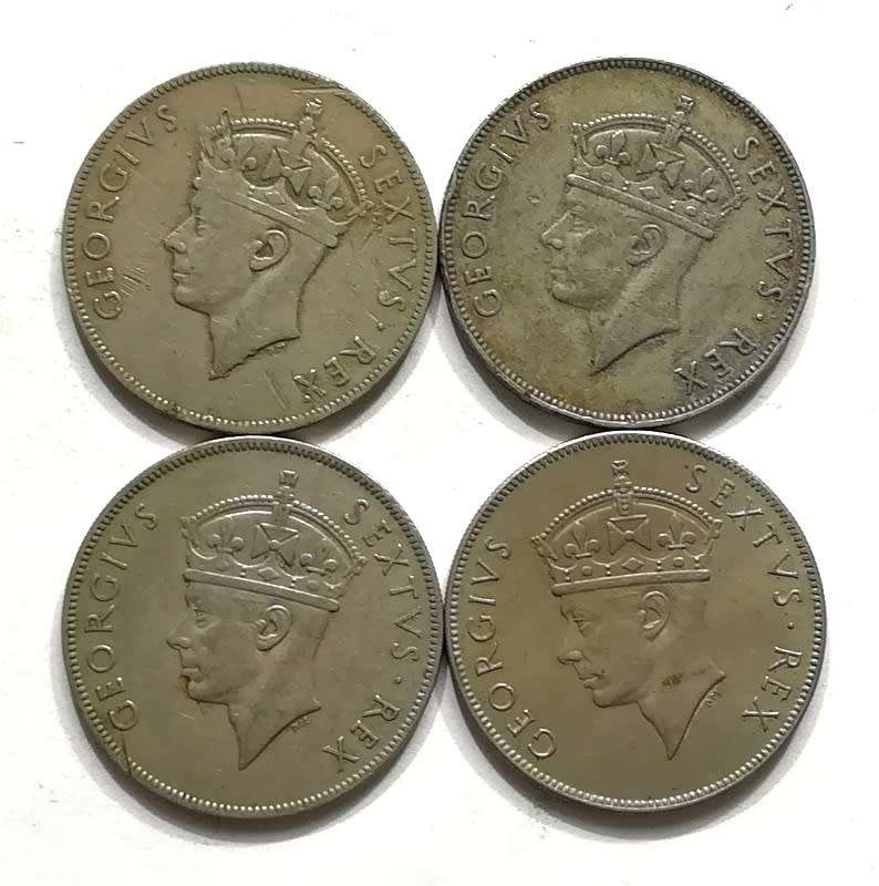 EAST AFRICA 1948+1949+1950+1952 SHILLING ( 4 COINS)