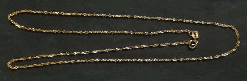 9CT GOLD ITALY NECKLACE 550MM 0.8 GRAMS