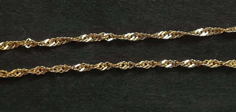 9CT GOLD ITALY NECKLACE 550MM 0.8 GRAMS