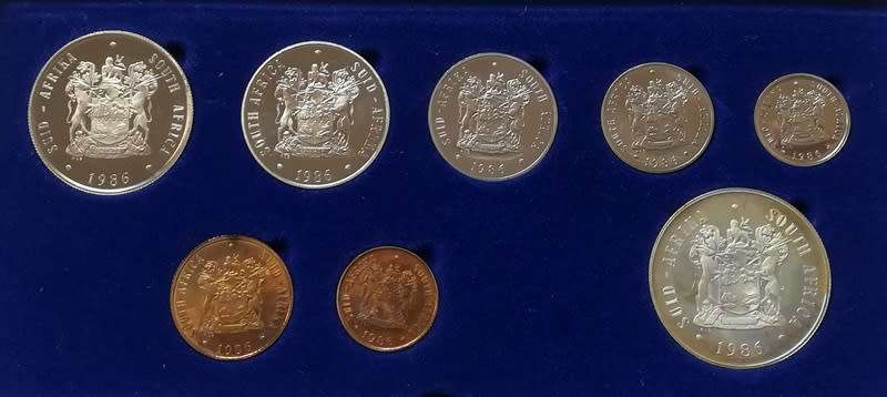 REPUBLIC 1986 S A M SHORT PROOF SET - SILVER RAND