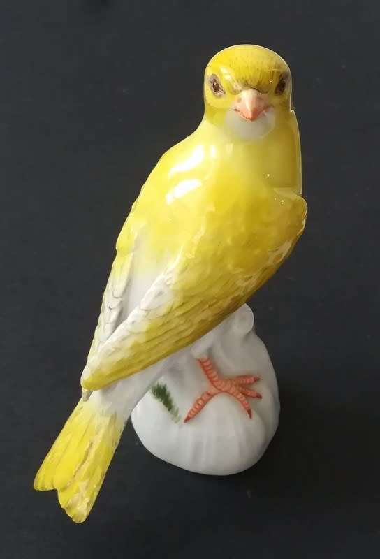 MEISSEN PORCELAIN CANARY BIRD FIGURING GERMANY 105X70MM