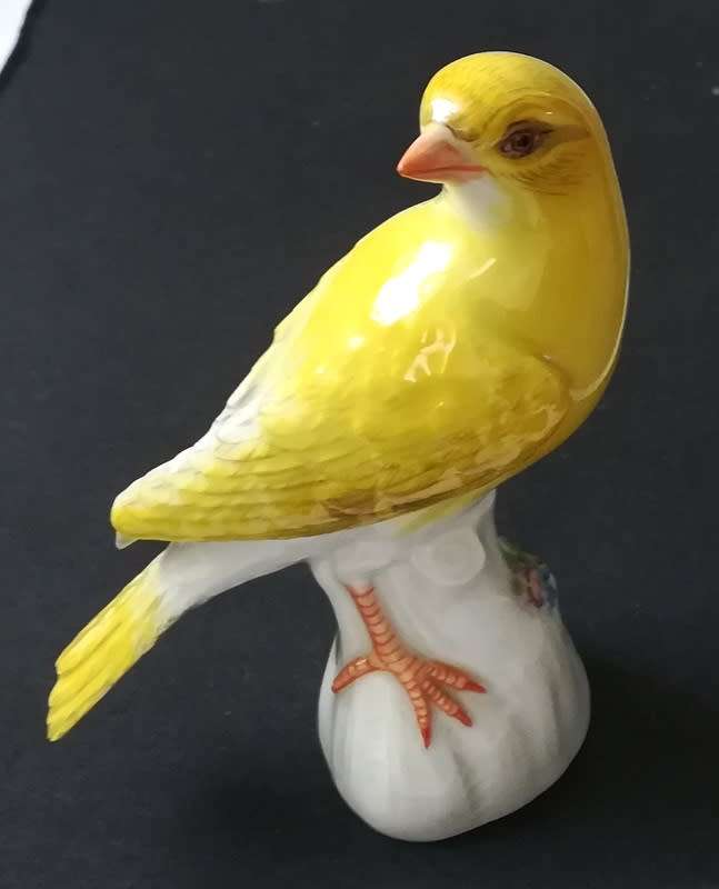 MEISSEN PORCELAIN CANARY BIRD FIGURING GERMANY 105X70MM