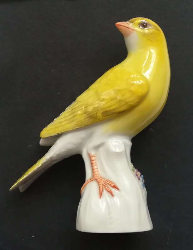 MEISSEN PORCELAIN CANARY BIRD FIGURING GERMANY 105X70MM
