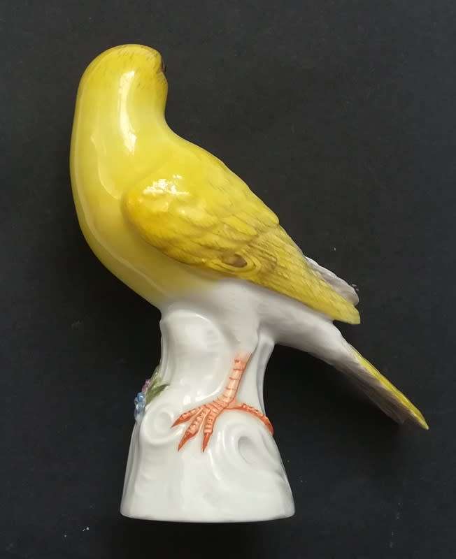 MEISSEN PORCELAIN CANARY BIRD FIGURING GERMANY 105X70MM