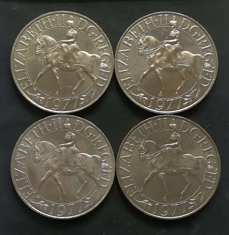 1977 ELIZABETH 11 SILVER JUBILEE CROWN -4 COINS **BID PER COIN**