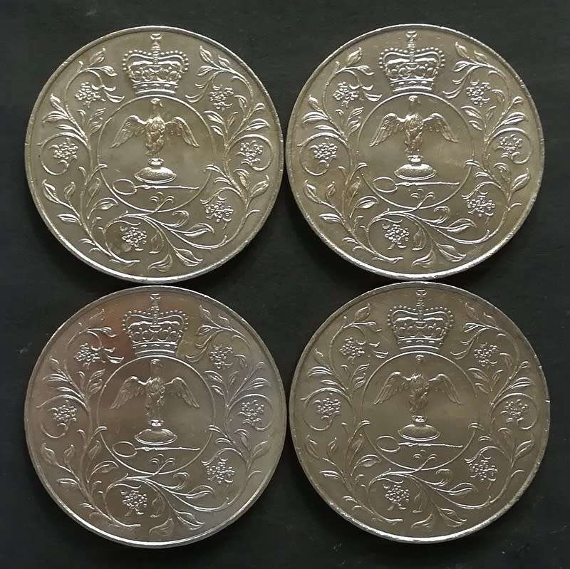 1977 ELIZABETH 11 SILVER JUBILEE CROWN -4 COINS **BID PER COIN**