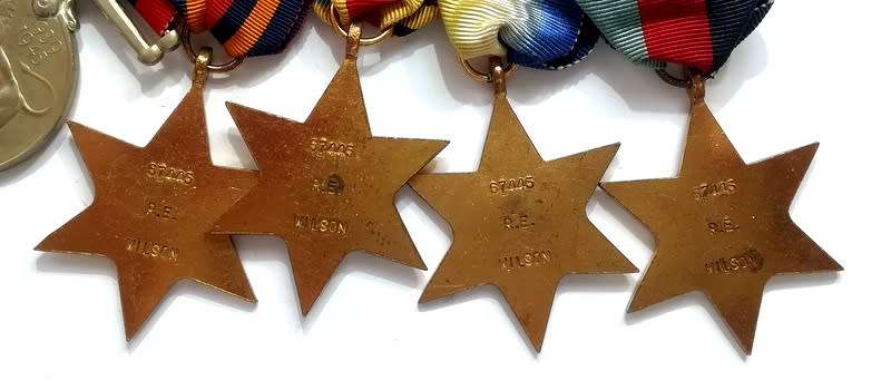 WW2 SET OF 7 SOUTH AFRICAN NAVY MEDALS AWARDED TO 67445 R E WILSON S A N FULL SIZE
