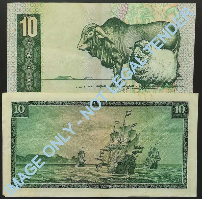 T W DE JONGH 10 RAND (2 NOTES)