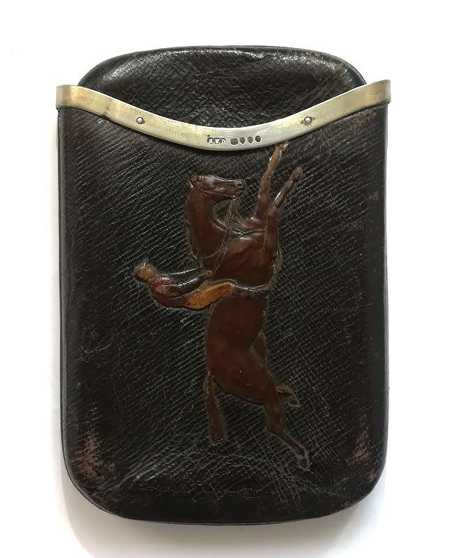 LONDON 1878 STERLING SILVER AND LEATHER CIGAR BOX 90X140MM