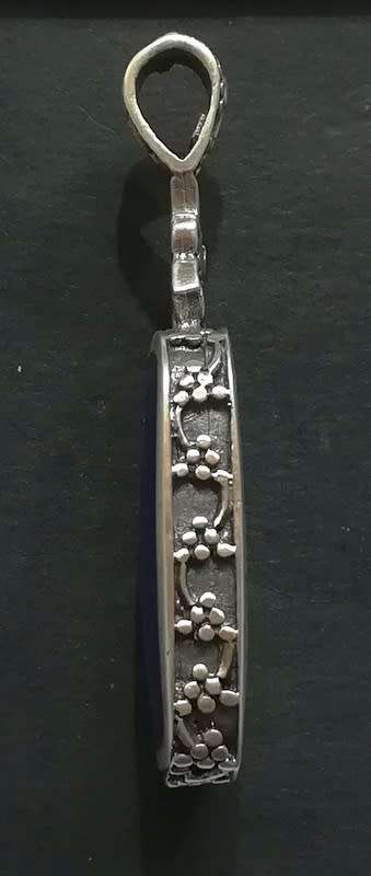 STERLING SILVER DOUBLE SIDED PENDANT - MARKED INSIDE LOOP 45X15MM