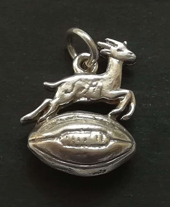 STERLING SILVER CHARM - SPRINGBOK RUGBY 18X20MM 6.4 GRAMS