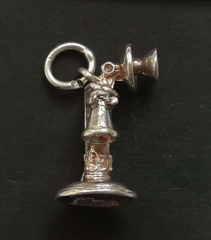 STERLING SILVER CHARM - PHONE 12X22MM 3.3 GRAMS